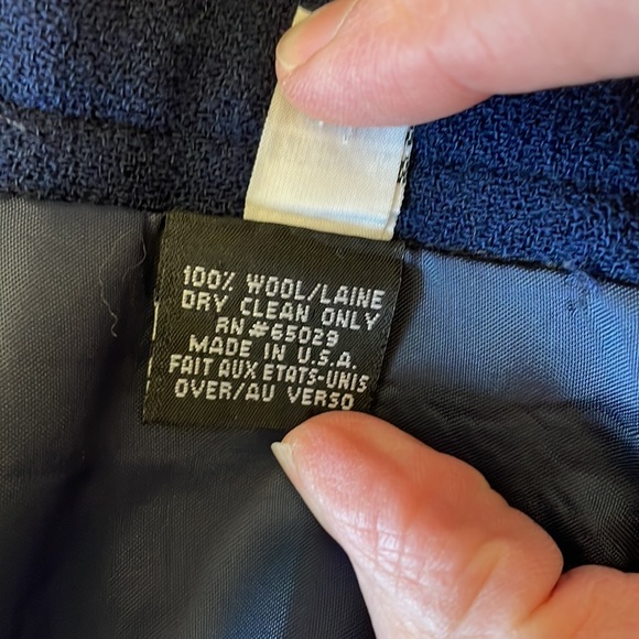 Dark Blue 100% Fine Merino Wool Skirt Made in USA. - Picture 10 of 11